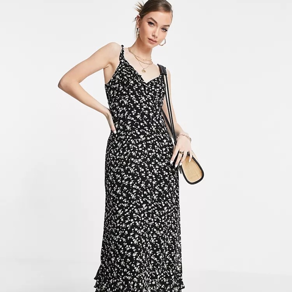 & Other Stories Floral Ruffle Midi Dress 4